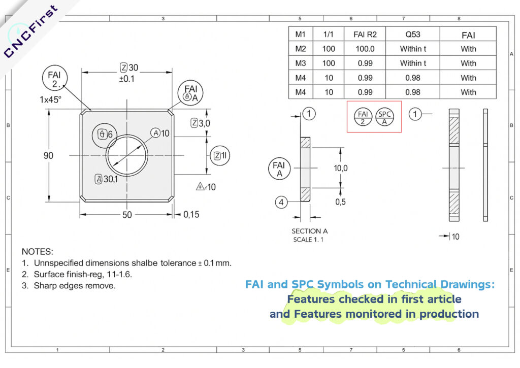 FAI CNC Drawing Symbol