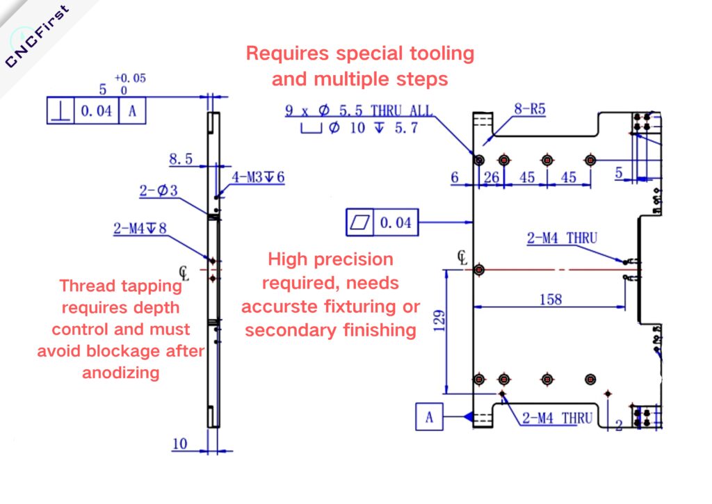 CNC technical drawing-cost