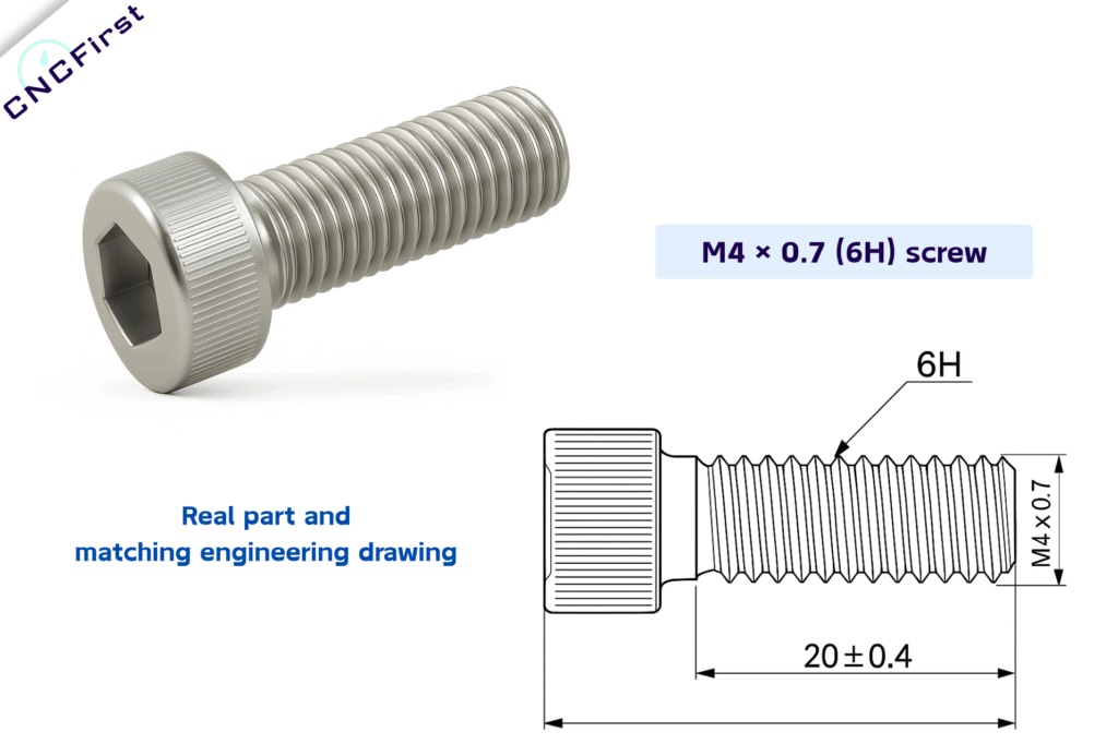 M4 Thread In Engineering Drawing